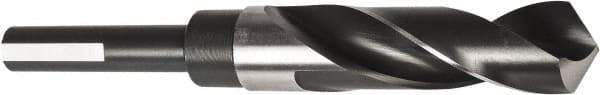 Precision Twist Drill - 1-5/16" Drill, 118° Point, High Speed Steel Silver Deming & Reduced Shank Drill Bit - Bright Finish, 6" OAL, Flats on Shank, 3" Flute Length, Right Hand Cut, Standard Point, Spiral Flute, Regular Spiral - USA Tool & Supply