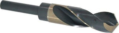 Precision Twist Drill - 63/64" Drill, 118° Point, Cobalt Silver Deming & Reduced Shank Drill Bit - Bright Finish, 6" OAL, Straight Shank, 3" Flute Length, Right Hand Cut, Split Point, Spiral Flute, Regular Spiral - USA Tool & Supply