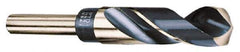 Interstate - 1-3/32" Drill, 118° Point, Cobalt Silver Deming & Reduced Shank Drill Bit - Bright Finish, 6" OAL, Straight Shank, 3" Flute Length, Right Hand Cut, Standard Point, Spiral Flute, Regular Spiral - USA Tool & Supply
