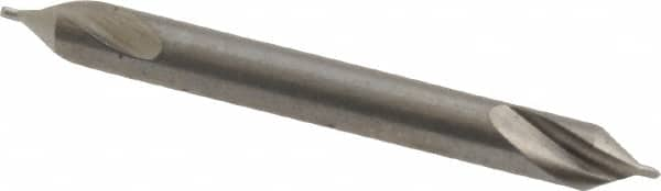 Combo Drill & Countersink: #00, 1/8″ Body Dia, High Speed Steel Bright (Polished) Finish, 1-1/8″ OAL, Right Hand Cut, Series 76HA