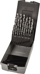 Precision Twist Drill - 1 to 13mm, 118° Point, Bright Finish, High Speed Steel Jobber Length Drill Bit Set - USA Tool & Supply