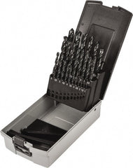 Precision Twist Drill - 1 to 13mm, 118° Point, Oxide Finish, High Speed Steel Jobber Length Drill Bit Set - USA Tool & Supply