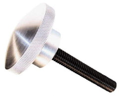 Morton Machine Works - 3-1/2" Head, Knurled Knob - Threaded Stem, Aluminum - USA Tool & Supply