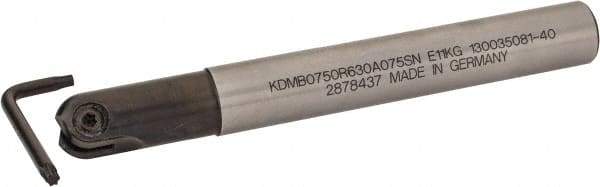 Kennametal - 3/4" Cut Diam, 3/8" Max Depth of Cut, 3/4" Shank Diam, 6.281" OAL, Indexable Ball Nose End Mill - 1.753" Head Length, Straight Shank, KDMB Toolholder, KDMB 0750.. Insert - USA Tool & Supply