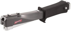 Arrow - Manual Hammer Tacker - 1/4, 5/16, 3/8" Staples, Gray & Black, Steel - USA Tool & Supply