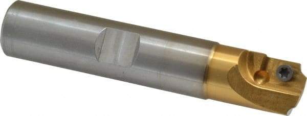 Superbee - 0.07 to 0.125 Inch Cutting Radius, 3/4 Inch Cutter Diameter, 1 Style EM 15 Insert, 3/4 Inch Shank Diameter, Indexable Concave Radius Cutter - 4 Inch Overall Length - USA Tool & Supply