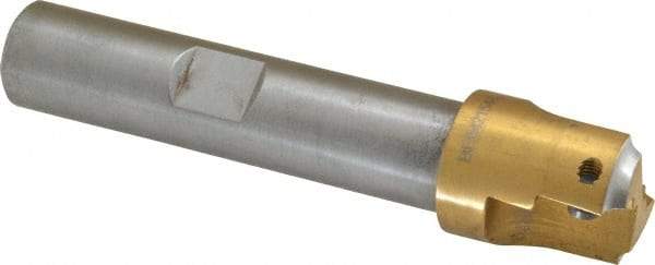 Superbee - 0.07 to 0.125 Inch Cutting Radius, 1 Inch Cutter Diameter, 2 Style EM 15 Inserts, 3/4 Inch Shank Diameter, Indexable Concave Radius Cutter - 4.5 Inch Overall Length - USA Tool & Supply
