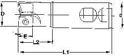 Superbee - 0.07 to 0.13 Inch Cutting Radius, 1-1/4 Inch Cutter Diameter, 2 Style EM19 Inserts, 1-1/4 Inch Shank Diameter, Indexable Convex Radius Cutter - 5 Inch Overall Length - USA Tool & Supply