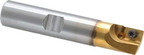 Superbee - 0.007 to 0.06 Inch Cutting Radius, 3/4 Inch Cutter Diameter, 1 Style EM15 Insert, 3/4 Inch Shank Diameter, Indexable Convex Radius Cutter - 4 Inch Overall Length - USA Tool & Supply