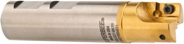 Superbee - 0.007 to 0.06 Inch Cutting Radius, 1 Inch Cutter Diameter, 2 Style EM15 Inserts, 1 Inch Shank Diameter, Indexable Convex Radius Cutter - 4.5 Inch Overall Length - USA Tool & Supply