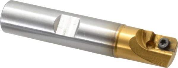 Superbee - 0.07 to 0.13 Inch Cutting Radius, 3/4 Inch Cutter Diameter, 1 Style EM15 Insert, 3/4 Inch Shank Diameter, Indexable Convex Radius Cutter - 4 Inch Overall Length - USA Tool & Supply