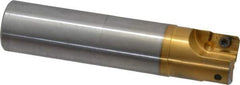 Superbee - 0.07 to 0.13 Inch Cutting Radius, 1 Inch Cutter Diameter, 2 Style EM15 Inserts, 1 Inch Shank Diameter, Indexable Convex Radius Cutter - 4.5 Inch Overall Length - USA Tool & Supply