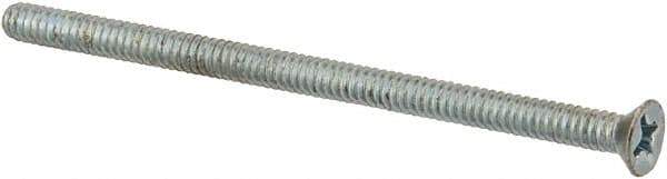 Value Collection - #6-32 UNC, 2-1/2" OAL Phillips Drive Machine Screw - Flat Head, Grade 2 Steel, Zinc-Plated Finish, Without Washer - USA Tool & Supply