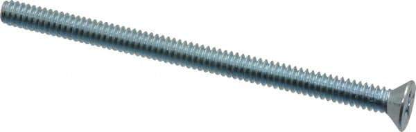 Value Collection - #10-24 UNC, 3" OAL Phillips Drive Machine Screw - Flat Head, Grade 2 Steel, Zinc-Plated Finish, Without Washer - USA Tool & Supply