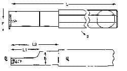 NIKCOLE MINI-SYSTEMS - Internal Thread, 1-1/4" Max Depth of Cut, 6" OAL, Left Hand Indexable Grooving Cutoff Toolholder - 1-1/4" Shank Width, GIE Insert Style, THI Toolholder Style, Series Mini-Systems - USA Tool & Supply