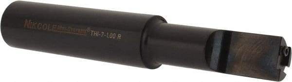 NIKCOLE MINI-SYSTEMS - Internal Thread, 1-1/4" Max Depth of Cut, 6" OAL, Right Hand Indexable Grooving Cutoff Toolholder - 1" Shank Width, GIE Insert Style, THI Toolholder Style, Series Mini-Systems - USA Tool & Supply