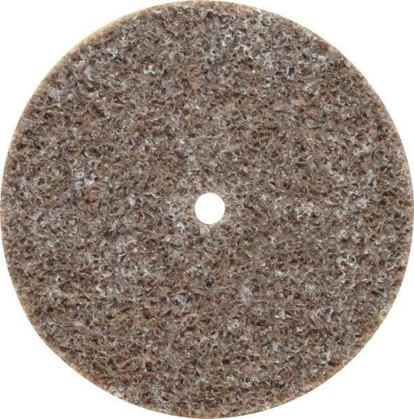 3M - 1-1/2" Diam, 1/8" Face Width, 1/8" Center Hole, Medium Grade, Aluminum Oxide Deburring Wheel - Unitized, Hard Density 7 Grade, 30,100 RPM - USA Tool & Supply