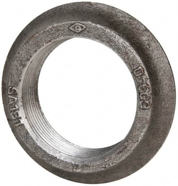 Made in USA - 2" Pipe, 3-1/2" Diam x 3/32" Thick, Tank Flange with Pilot - For Threaded Pipe, 2-5/8" Pilot Hole, 27/32" Overall Height, 2-7/8" Top Diam, Carbon Steel - USA Tool & Supply