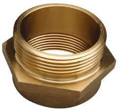 EVER-TITE Coupling Products - 2-1/2 FNST x 2-1/2 MNPT Hydrant Hex Nipple - Brass - USA Tool & Supply
