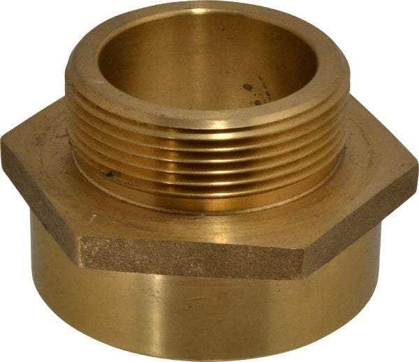 EVER-TITE Coupling Products - 3 FNPT x 2-1/2 MNST Hydrant Hex Nipple - Brass - USA Tool & Supply