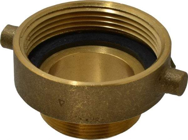 EVER-TITE Coupling Products - 2-1/2 FNST x 2 MNPS Hydrant Adapter - Brass - USA Tool & Supply
