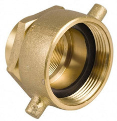 EVER-TITE Coupling Products - 2-1/2 FNST x 2-1/2 FNPT Hydrant Swivel Adapter - Brass - USA Tool & Supply