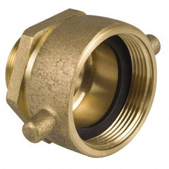 EVER-TITE Coupling Products - 2-1/2 FNST x 2-1/2 MNPT Hydrant Swivel Adapter - Brass - USA Tool & Supply