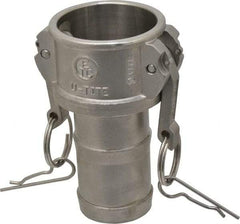 EVER-TITE Coupling Products - 2" Stainless Steel Cam & Groove Suction & Discharge Hose Female Coupler Hose Shank - Part C, 250 Max psi - USA Tool & Supply