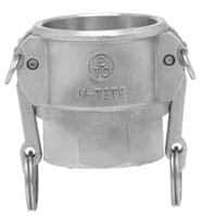 EVER-TITE Coupling Products - 4" Aluminum Cam & Groove Suction & Discharge Hose Female Coupler Female NPT Thread - Part D, 4" Thread, 100 Max psi - USA Tool & Supply