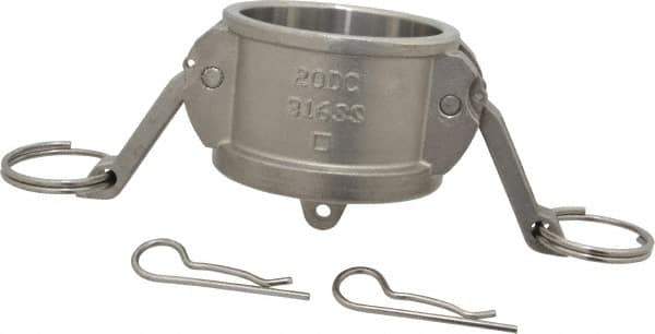 EVER-TITE Coupling Products - 2" Stainless Steel Cam & Groove Suction & Discharge Hose Dust Cap For Use with Adapters - Part DC, 250 Max psi - USA Tool & Supply