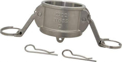 EVER-TITE Coupling Products - 2" Stainless Steel Cam & Groove Suction & Discharge Hose Dust Cap For Use with Adapters - Part DC, 250 Max psi - USA Tool & Supply