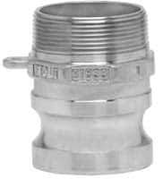 EVER-TITE Coupling Products - 4" Stainless Steel Cam & Groove Suction & Discharge Hose Male Adapter Male NPT Thread - Part F, 4" Thread, 100 Max psi - USA Tool & Supply