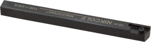 NIKCOLE MINI-SYSTEMS - External Thread, 4-1/2" OAL, Right Hand Indexable Grooving Cutoff Toolholder - 3/8" Shank Height x 3/8" Shank Width, GIE Insert Style, THE Toolholder Style, Series Mini-Systems - USA Tool & Supply