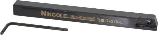NIKCOLE MINI-SYSTEMS - External Thread, 4-1/2" OAL, Left Hand Indexable Grooving Cutoff Toolholder - 3/8" Shank Height x 3/8" Shank Width, GIE Insert Style, THE Toolholder Style, Series Mini-Systems - USA Tool & Supply