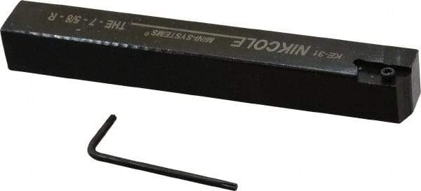 NIKCOLE MINI-SYSTEMS - External Thread, 5" OAL, Right Hand Indexable Grooving Cutoff Toolholder - 5/8" Shank Height x 5/8" Shank Width, GIE Insert Style, THE Toolholder Style, Series Mini-Systems - USA Tool & Supply
