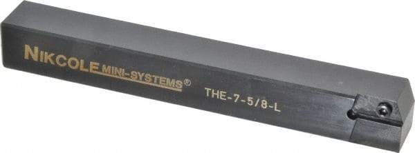 NIKCOLE MINI-SYSTEMS - External Thread, 5" OAL, Left Hand Indexable Grooving Cutoff Toolholder - 5/8" Shank Height x 5/8" Shank Width, GIE Insert Style, THE Toolholder Style, Series Mini-Systems - USA Tool & Supply