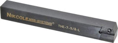 NIKCOLE MINI-SYSTEMS - External Thread, 5" OAL, Left Hand Indexable Grooving Cutoff Toolholder - 5/8" Shank Height x 5/8" Shank Width, GIE Insert Style, THE Toolholder Style, Series Mini-Systems - USA Tool & Supply