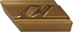 Tool-Flo - FLPL51, GP3 Grade Carbide Profiling Insert - TiN Finish, 55° Incl Angle, Parallelogram, 1/8" Thick, 0.015" Corner Radius - USA Tool & Supply