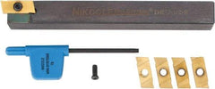 NIKCOLE MINI-SYSTEMS - 0.035" Min Groove Width, Right Hand Indexable Grooving Cutoff Toolholder - 1/2" Shank Height x 1/2" Shank Width, THE-7-1/2 R-L Toolholder Style, Series Mini-Systems - USA Tool & Supply