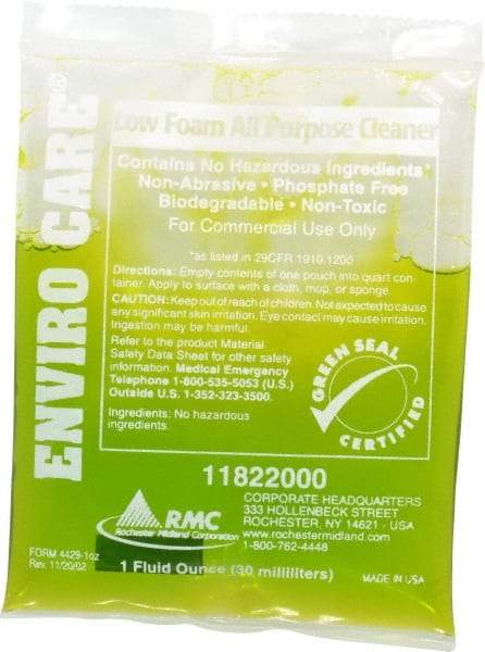 Rochester Midland Corporation - 1 oz Packet All-Purpose Cleaner - Liquid, Concentrated, Low Odor - USA Tool & Supply