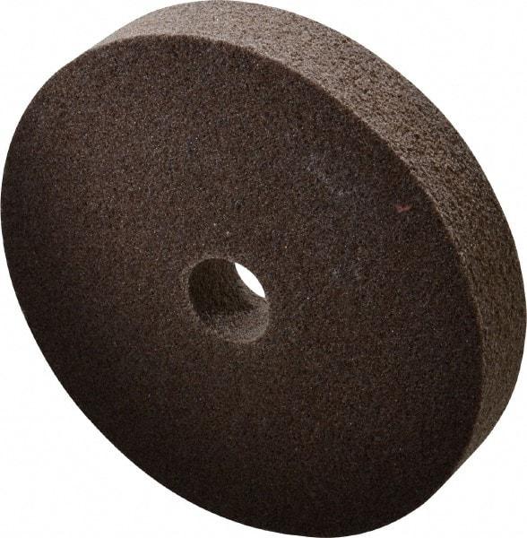 3M - 6" Diam, 1" Face Width, 1" Center Hole, Medium Grade, Aluminum Oxide Deburring Wheel - Unitized, Hard Density 8 Grade, 7,500 RPM - USA Tool & Supply