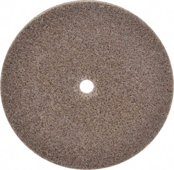 3M - 3" Diam, 1/8" Face Width, 1/4" Center Hole, Medium Grade, Aluminum Oxide Deburring Wheel - Unitized, Hard Density 8 Grade, 18,100 RPM - USA Tool & Supply
