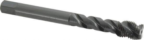 OSG - M12x1.25 Metric Fine 3 Flute 6H Modified Bottoming Spiral Flute Tap - Vanadium High Speed Steel, Oxide Finish, 100mm OAL, Right Hand Flute, Right Hand Thread - USA Tool & Supply