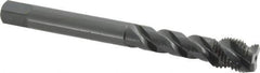 OSG - M12x1.25 Metric Fine 3 Flute 6H Modified Bottoming Spiral Flute Tap - Vanadium High Speed Steel, Oxide Finish, 100mm OAL, Right Hand Flute, Right Hand Thread - USA Tool & Supply