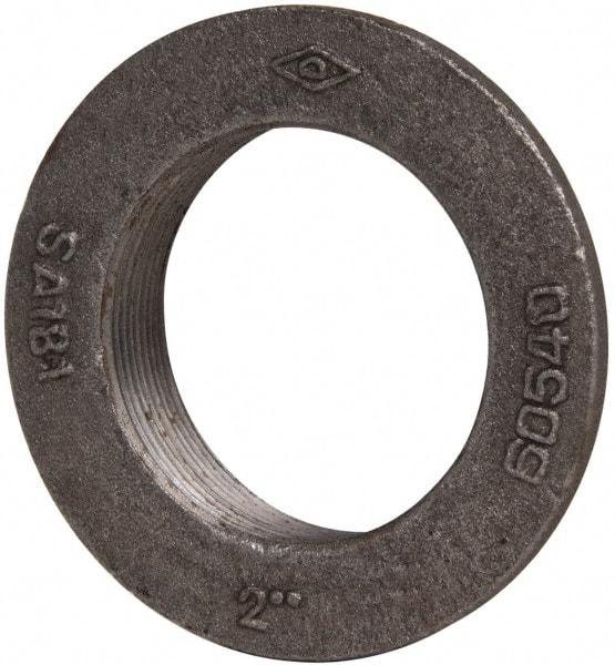 Made in USA - 2" Pipe, 3-1/2" Diam x 5/32" Thick, Tank Flange without Pilot - For Threaded Pipe, 27/32" Overall Height, 2-7/8" Bottom Diam, 2-37/64" Top Diam, Carbon Steel - USA Tool & Supply