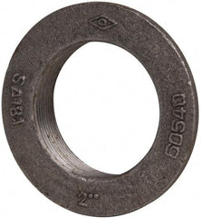 Made in USA - 2" Pipe, 3-1/2" Diam x 5/32" Thick, Tank Flange without Pilot - For Threaded Pipe, 27/32" Overall Height, 2-7/8" Bottom Diam, 2-37/64" Top Diam, Carbon Steel - USA Tool & Supply