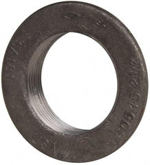 Made in USA - 2-1/2" Pipe, 4-1/4" Diam x 1/4" Thick, Tank Flange without Pilot - For Threaded Pipe, 1" Overall Height, 3-1/2" Bottom Diam, 3-7/32" Top Diam, Carbon Steel - USA Tool & Supply
