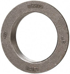 Made in USA - 3" Pipe, 4-3/4" Diam x 1/4" Thick, Tank Flange without Pilot - For Threaded Pipe, 1" Overall Height, 4-1/8" Bottom Diam, 3-55/64" Top Diam, Carbon Steel - USA Tool & Supply