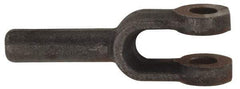 Value Collection - 1-1/8" Yoke Width, Carbon Steel, Plain Yoke - 1/2" Hole Diam, 1-1/8" Hole Center to Neck, 15/16" Yoke Arm Height, 1/2" Neck Diam, 5-3/8" Neck Length, 6-1/2" OAL - USA Tool & Supply