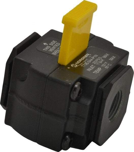 Norgren - 3/8" NPT Lockout Valve - 4 CV Rate, 120 CFM, 250 Max psi, Slide Actuator - USA Tool & Supply